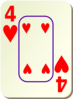 Bordered Four Of Hearts Clip Art